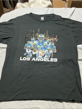 Los Angeles Football Team Black Graphic Short Sleeve Tee Sz XL 1030
